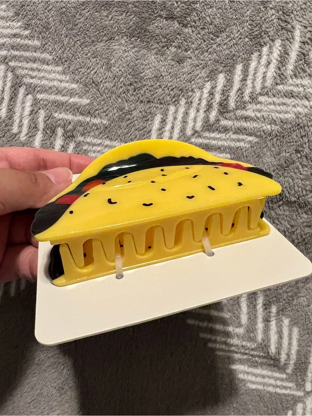 Emberly Yellow Taco Hair Claw Clip